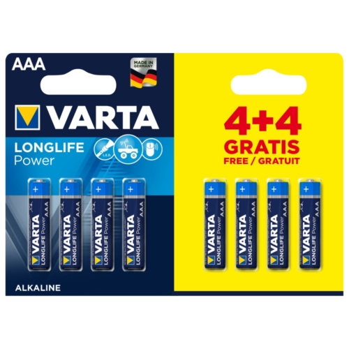 Batterij Varta AAA 4+4 Alkaline Longlife Power