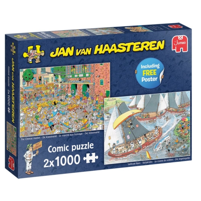 Jan Van Haasteren Puzzel Hollandse Tradities 2x 1000 Stukjes + Poster