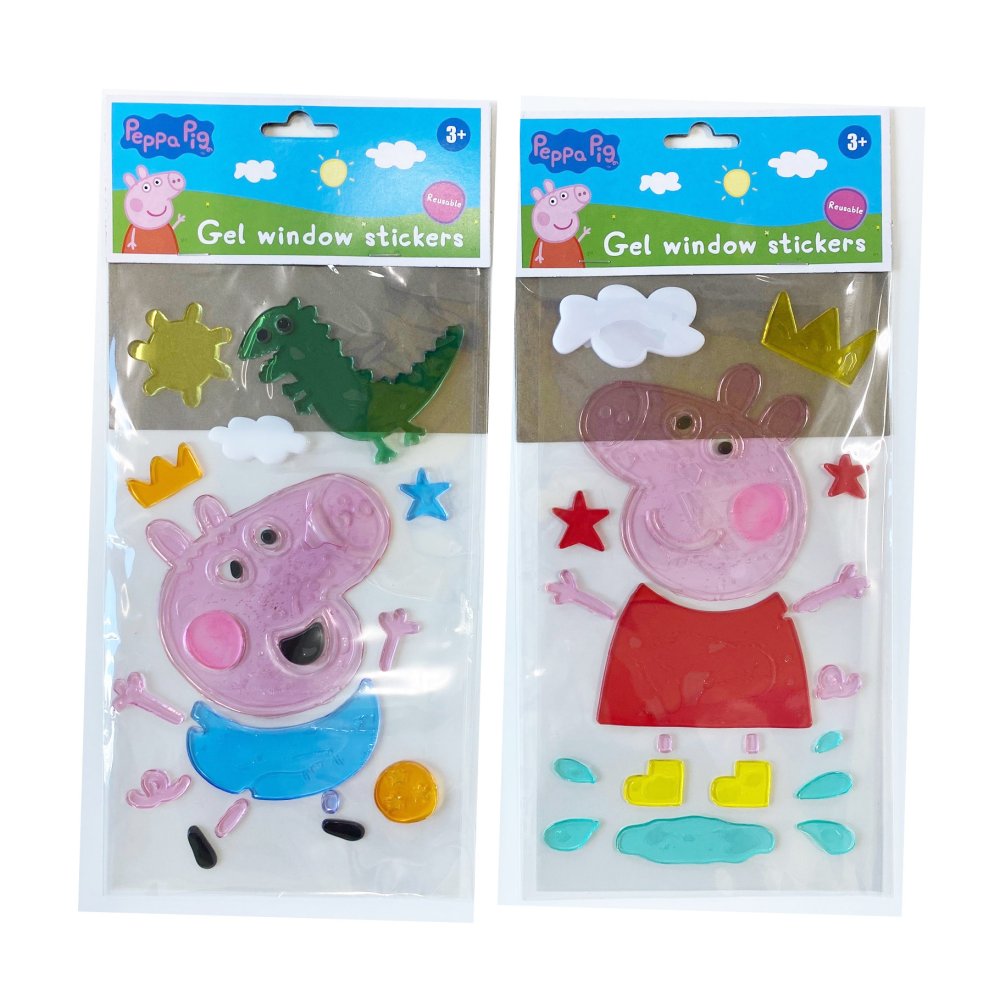 Peppa Pig Raamstickers Gel 2 Assorti