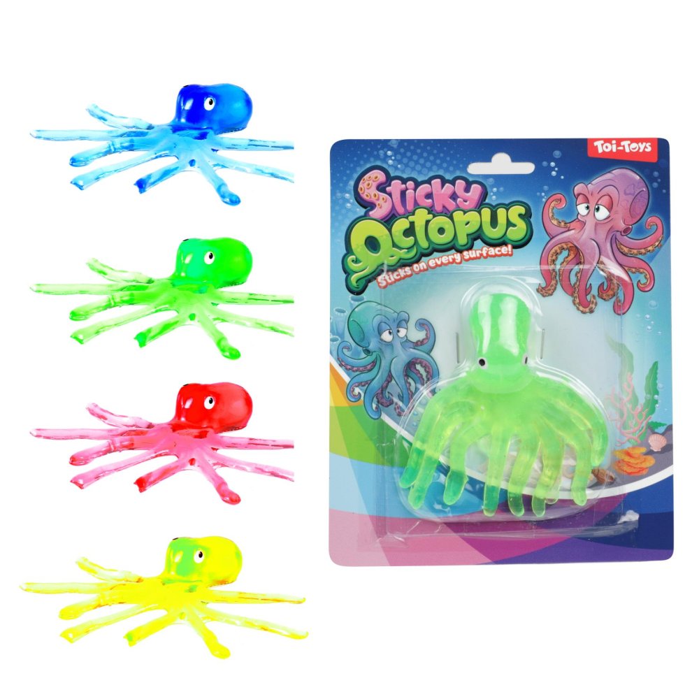 Raamkruiper Sticky octopus 4 assorti