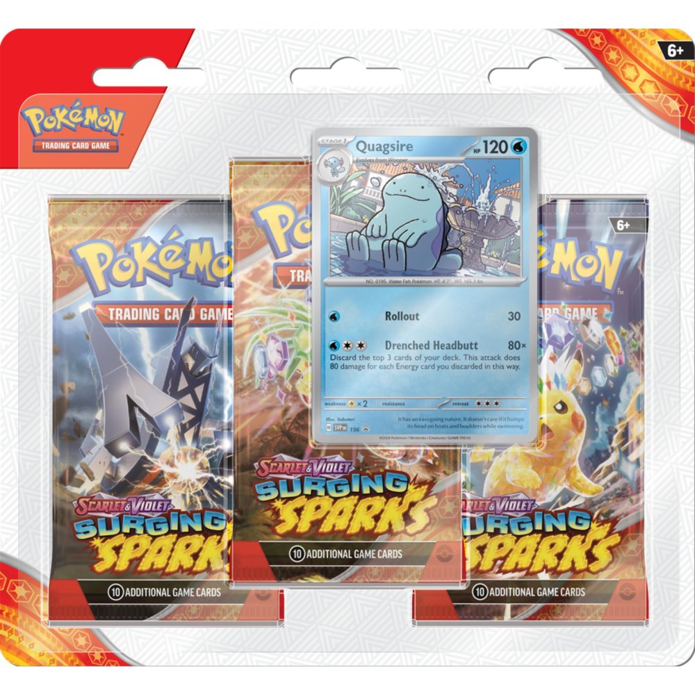 Pokémon TCG SV08 Surging Sparks 3 Booster Blister