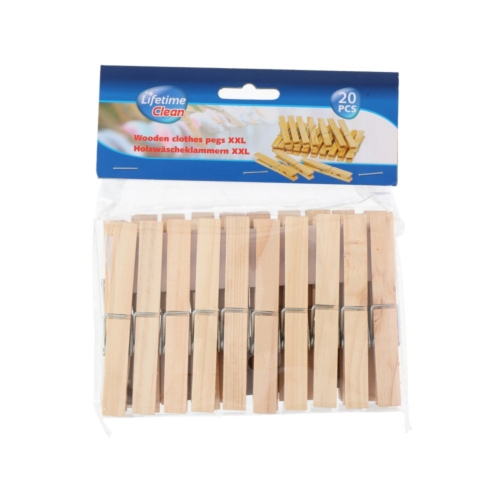 Lifetime Clean wasknijpers hout XXL 20 stuks