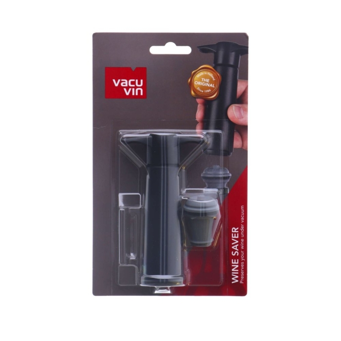 Vacu Vin wine saver black pomp en stop