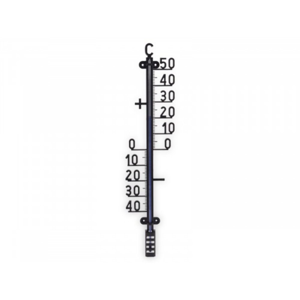 Thermometer 40 x 10 cm zwart