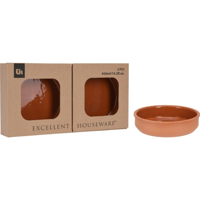 Excellent Houseware Tapasschalen terracotta  2 stuks