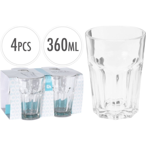 Drinkglazenset 360 ml 4 stuks