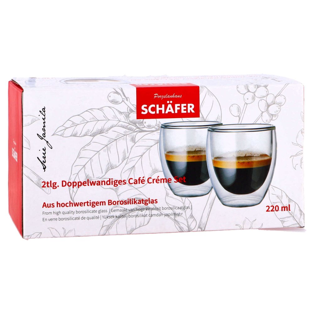 Mok dubbelwandig 220ml set van 2