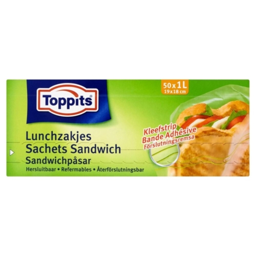 Toppits Lunchzakjes Hersluitbaar 1 liter 50 stuks