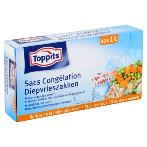 Toppits Diepvrieszakjes 1 liter 40 stuks