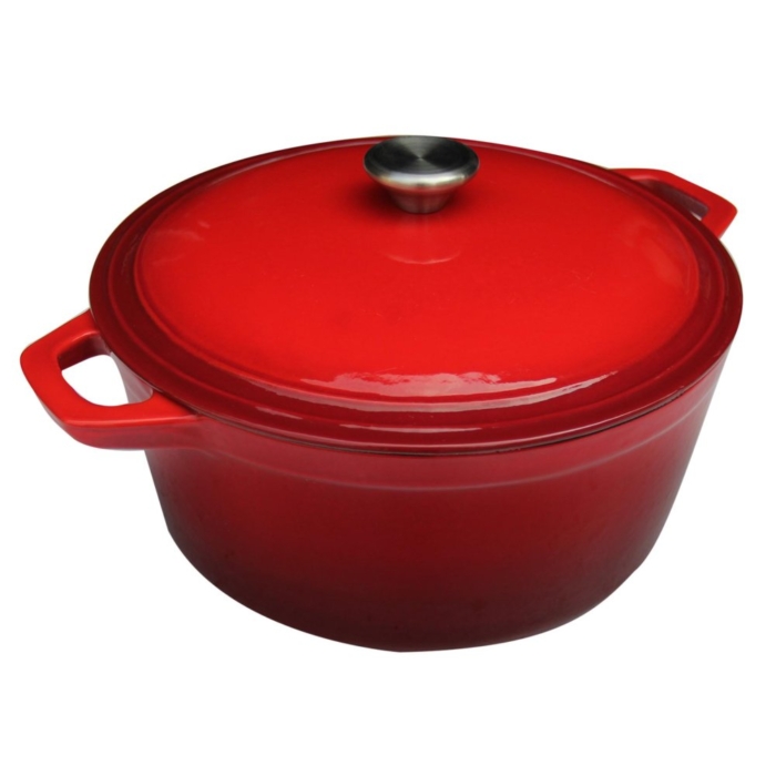 Braadpan ø24cm rood gietijzer 4.5Ltr