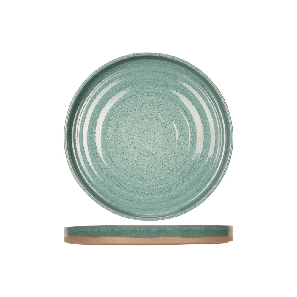 Bord plat d26 cm basalt ocean green