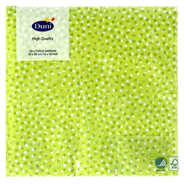 Servetten Playful Dots Kiwi 33x33 cm