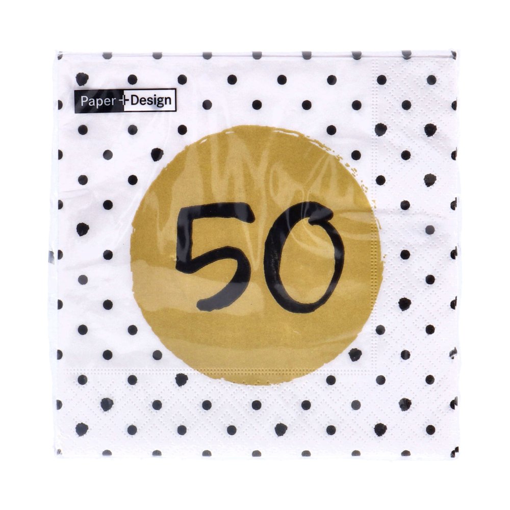 Servetten 50th Birthday 33x33 cm