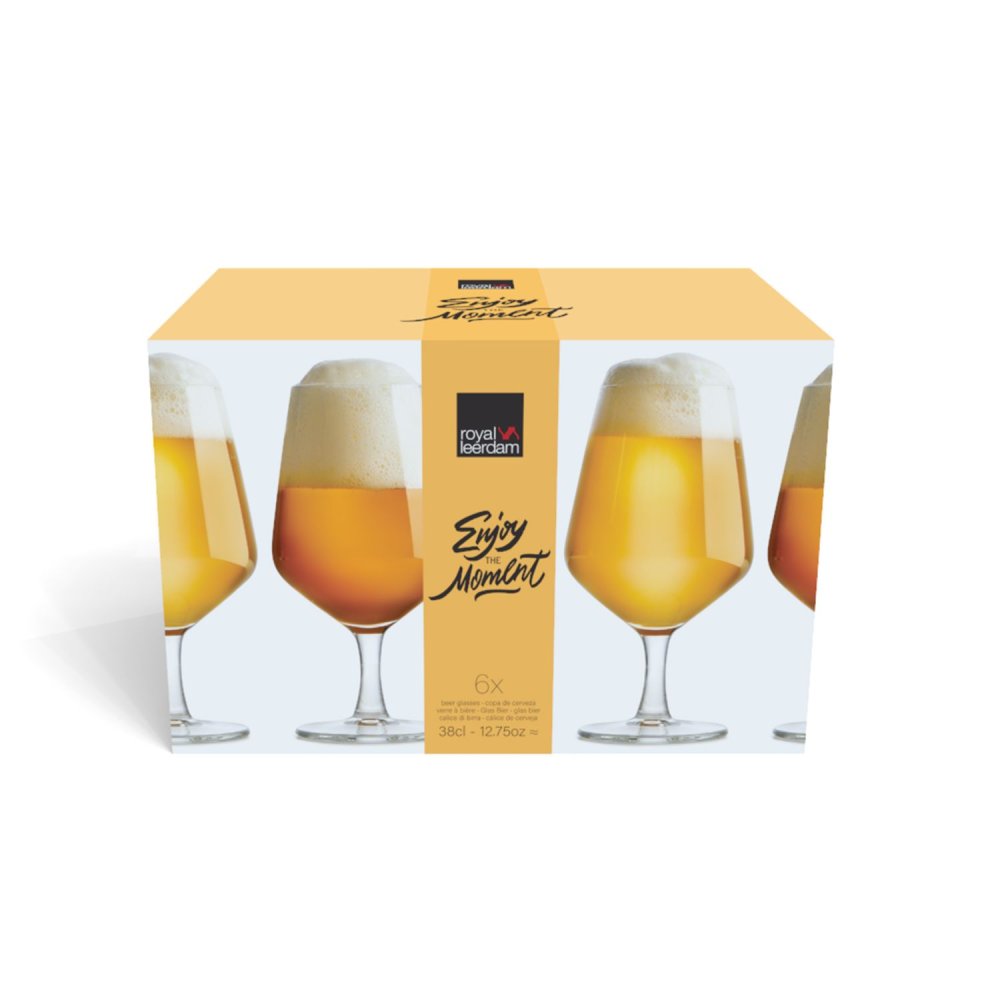 Royal Leerdam bierglas moment set 6 38CL