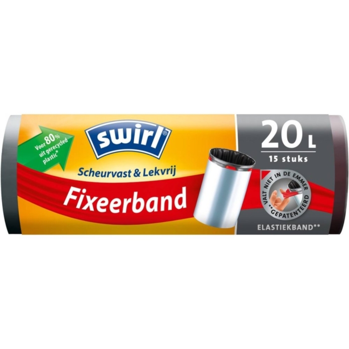 Swirl pedaalemmerzak met fixeerband 20L 15 st