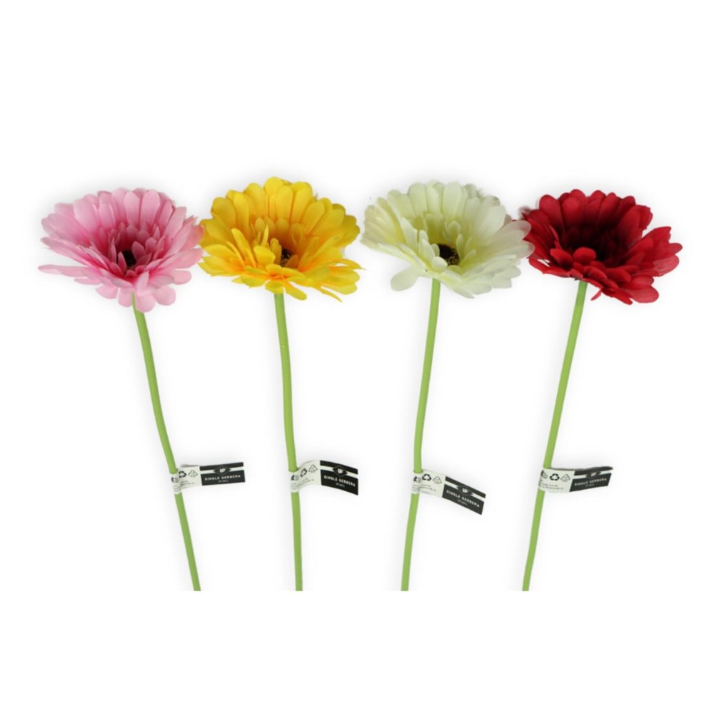 Kunst bloem gerbera 50 cm 4 assorti