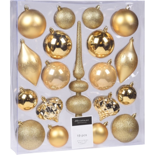 Kerst Hangdeco Set 19Sts Goud