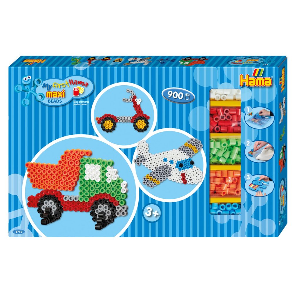 Hama Maxi Strijkkralen Complete Set Voertuigen 900 Stuks