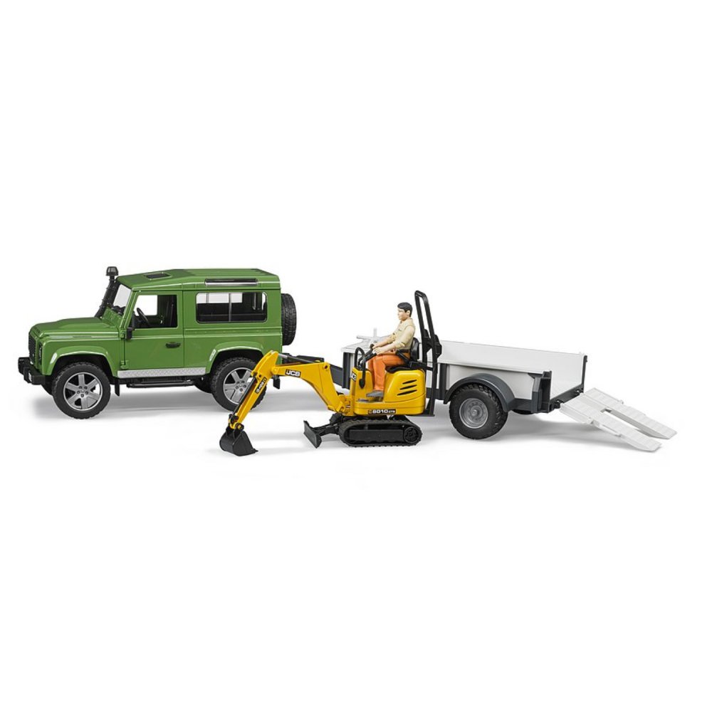 Bruder Auto Landrover Defender Met Micrograafmachine