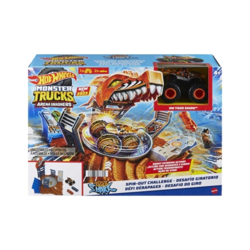 Hot Wheels Monster Truck Arena Smashers Tiger Shark Spin-Out Challenge