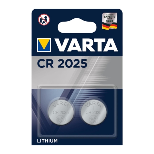 Batterijen CR2025 2 Stuks Varta Knoopcel