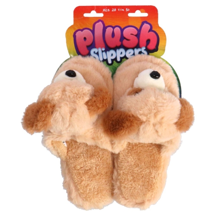 Pantoffels pluche hond kids maat 28-30