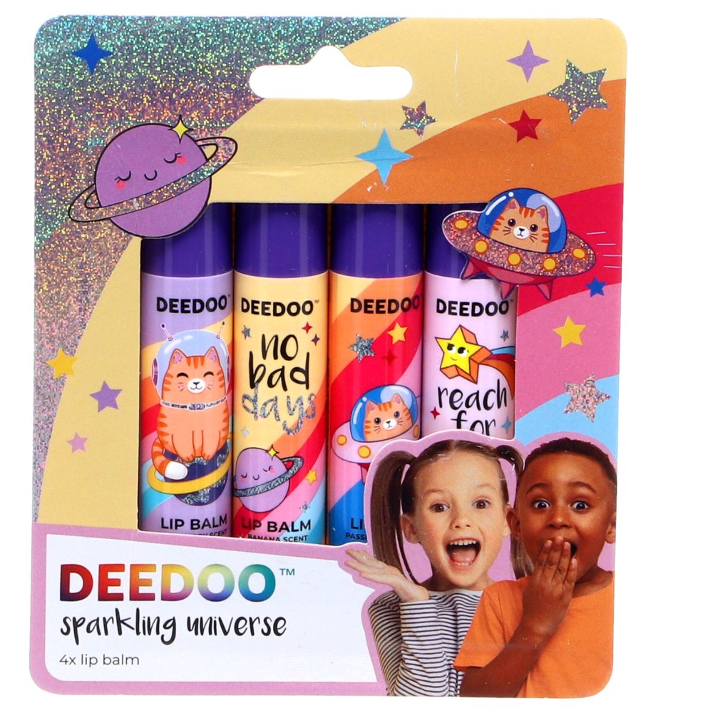 Deedoo Kids Lip Balm Positive Vibes 4 Stuks