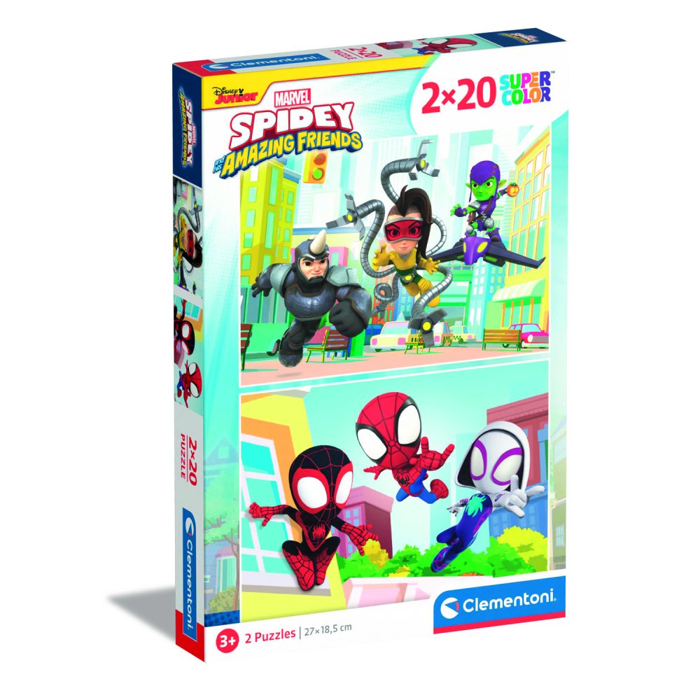 Clementoni spidey and his amazing friends puzzel  2 x 20 stukjes