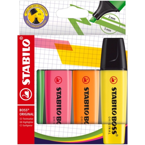 Stabilo Boss original markeerstift 4 stuks