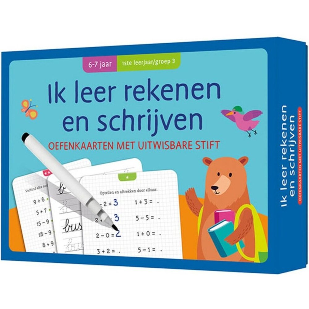 Oefenkaarten Met Uitwisbere Stift Rekenen En Schrijven 6-8 Jaar