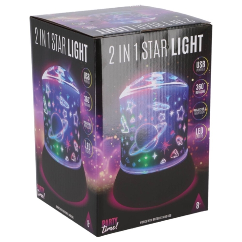 Party Time LED 2 in 1 starlight met zwarte voet