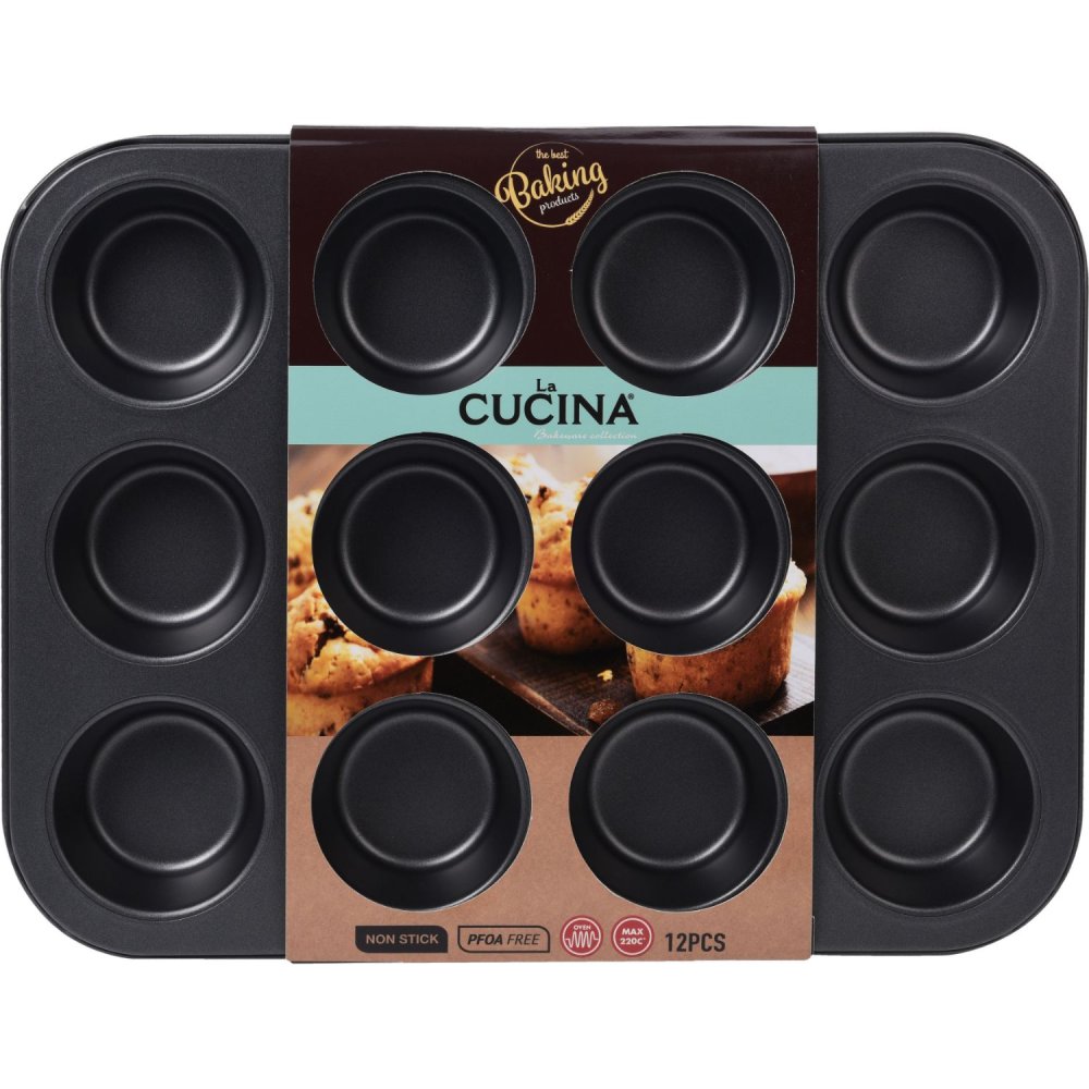 La Cucina Muffinvorm 12Vaks Anti Aanbak 35x26.5x3.5Cm