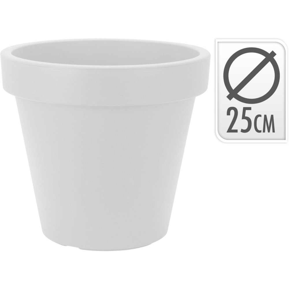 Bloempot Ek Rond 25Cm Wit