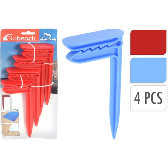 Handdoekharing met klem set van 4 assorti kleur