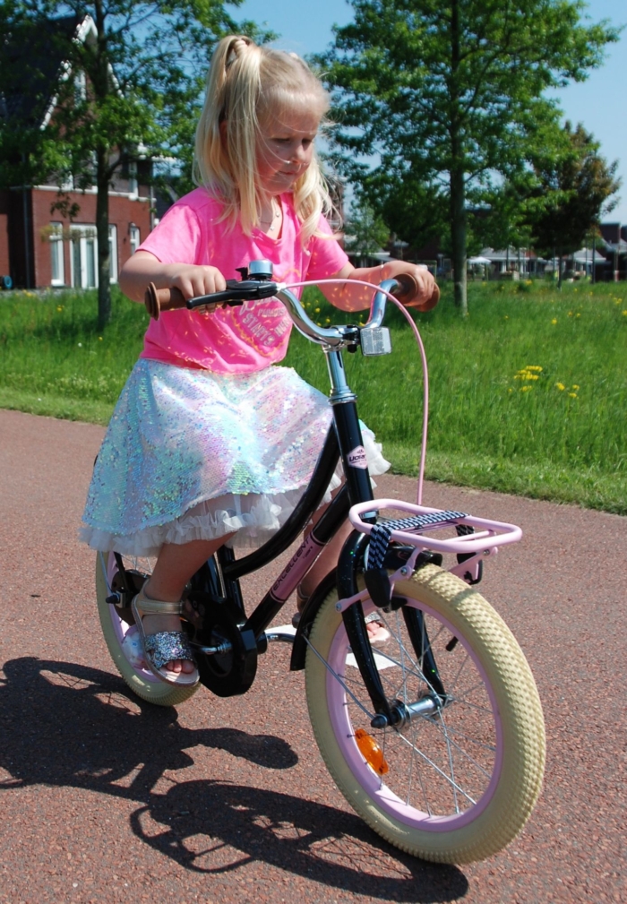 Volare Excellent Kinderfiets - Meisjes - 16 inch - Zwart - 95% afgemonteerd - Afbeelding 4