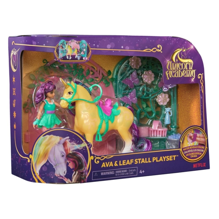 Unicorn Academy Pop Ava & Unicorn Leaf Stal Set