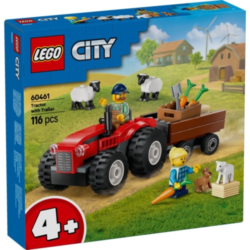 LEGO 60461 City Great Vehicles Rode tractor met aanhanger en schapen