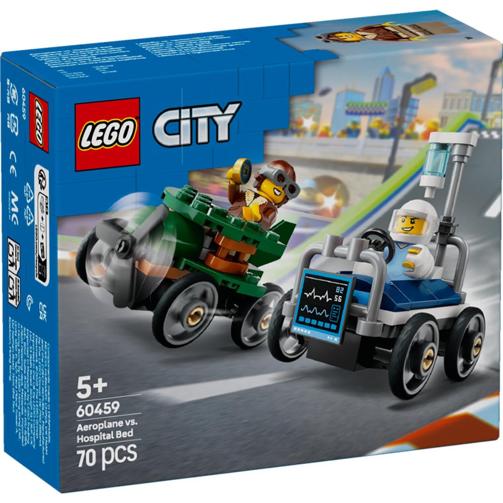 LEGO 60459 City Great Vehicles Raceautopakket:  vliegtuig vs. ziekenhuisbed