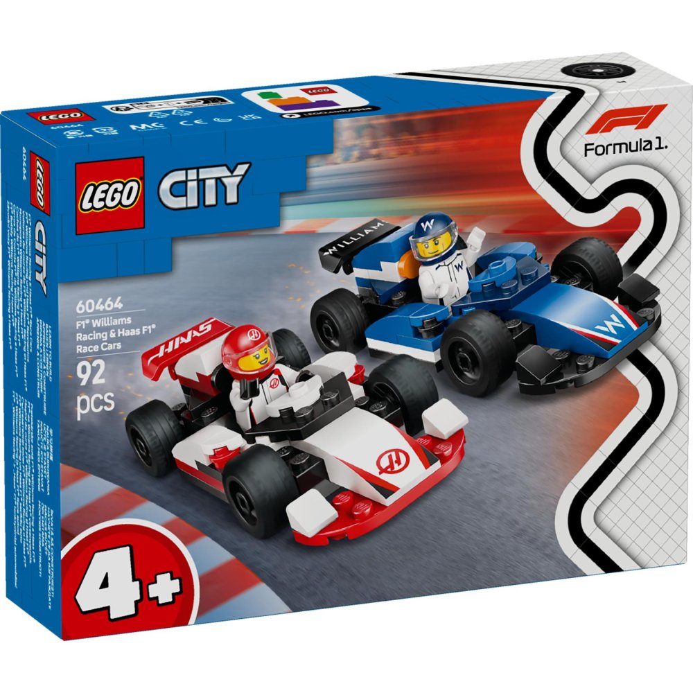 LEGO 60464 City F1 Williams Racing en Haas F1 racewagens