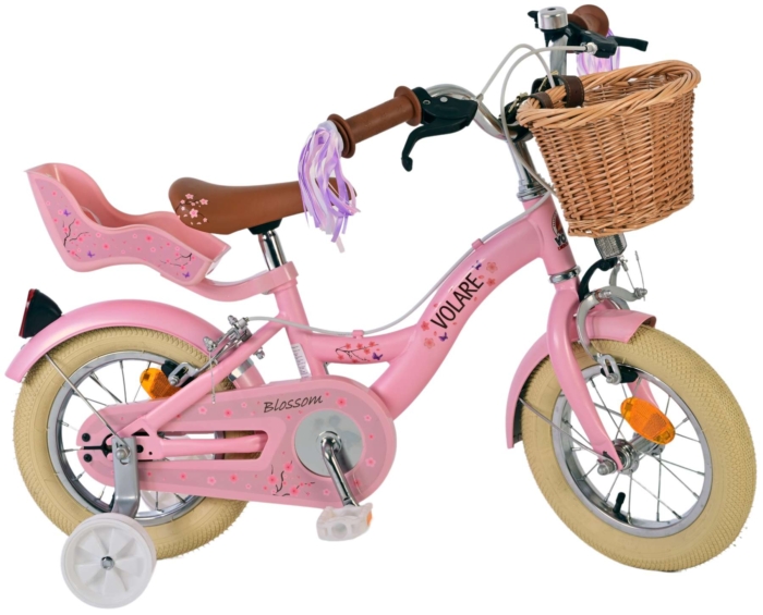 Volare Blossom Kinderfiets - Meisjes - 12 inch - Roze - Twee handremmen - Afbeelding 2