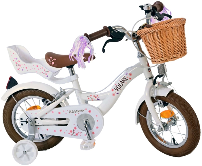 Volare Blossom Kinderfiets - Meisjes - 12 inch - Wit - Twee handremmen - Afbeelding 2