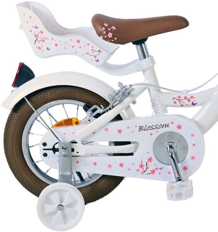 Volare Blossom Kinderfiets - Meisjes - 12 inch - Wit - Twee handremmen - Afbeelding 3