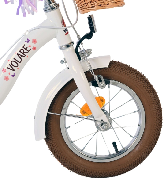 Volare Blossom Kinderfiets - Meisjes - 12 inch - Wit - Twee handremmen - Afbeelding 4