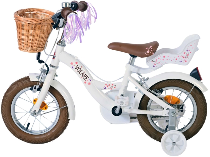 Volare Blossom Kinderfiets - Meisjes - 12 inch - Wit - Twee handremmen - Afbeelding 8