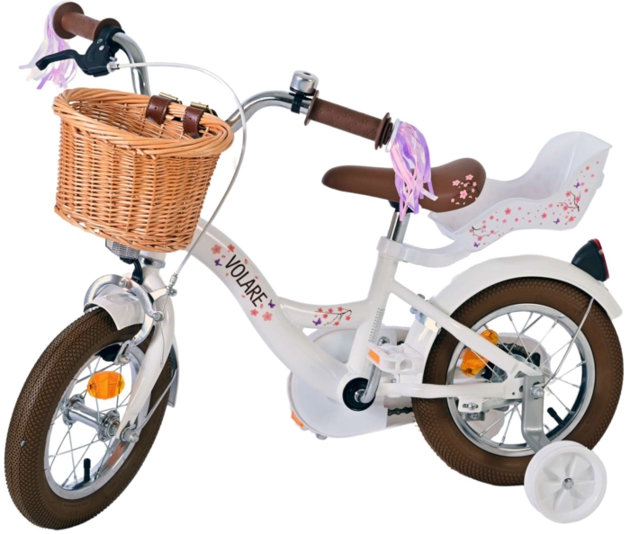 Volare Blossom Kinderfiets - Meisjes - 12 inch - Wit - Afbeelding 8