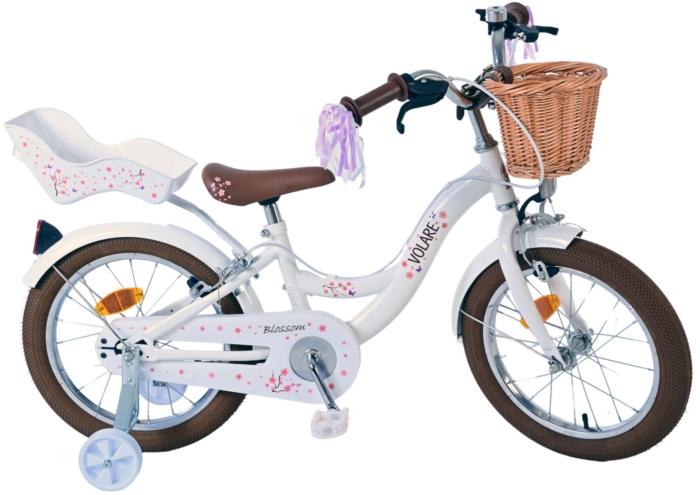 Volare Blossom Kinderfiets - Meisjes - 16 inch - Wit - Twee Handremmen - Afbeelding 2