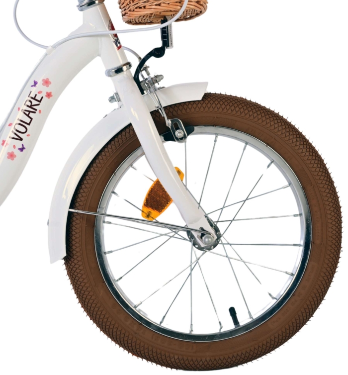 Volare Blossom Kinderfiets - Meisjes - 16 inch - Wit - Twee Handremmen - Afbeelding 4