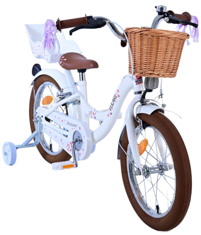 Volare Blossom Kinderfiets - Meisjes - 16 inch - Wit - Twee Handremmen - Afbeelding 6