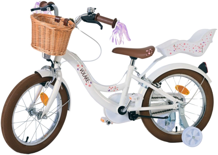 Volare Blossom Kinderfiets - Meisjes - 16 inch - Wit - Twee Handremmen - Afbeelding 9