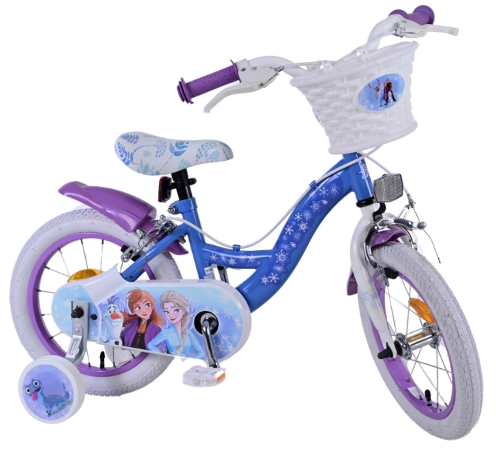 Disney Frozen 2 Kinderfiets - Meisjes - 14 inch - Blauw/Paars - Twee handremmen - Afbeelding 2